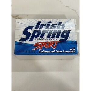 Vintage Irish Spring‎ Sport Deodorant Bar Soap Antibacterial Odor Protect 4.5 oz